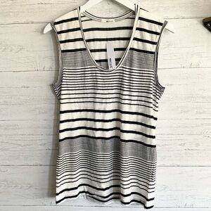 LAmade Deep U Scoop Striped Muscle Tee